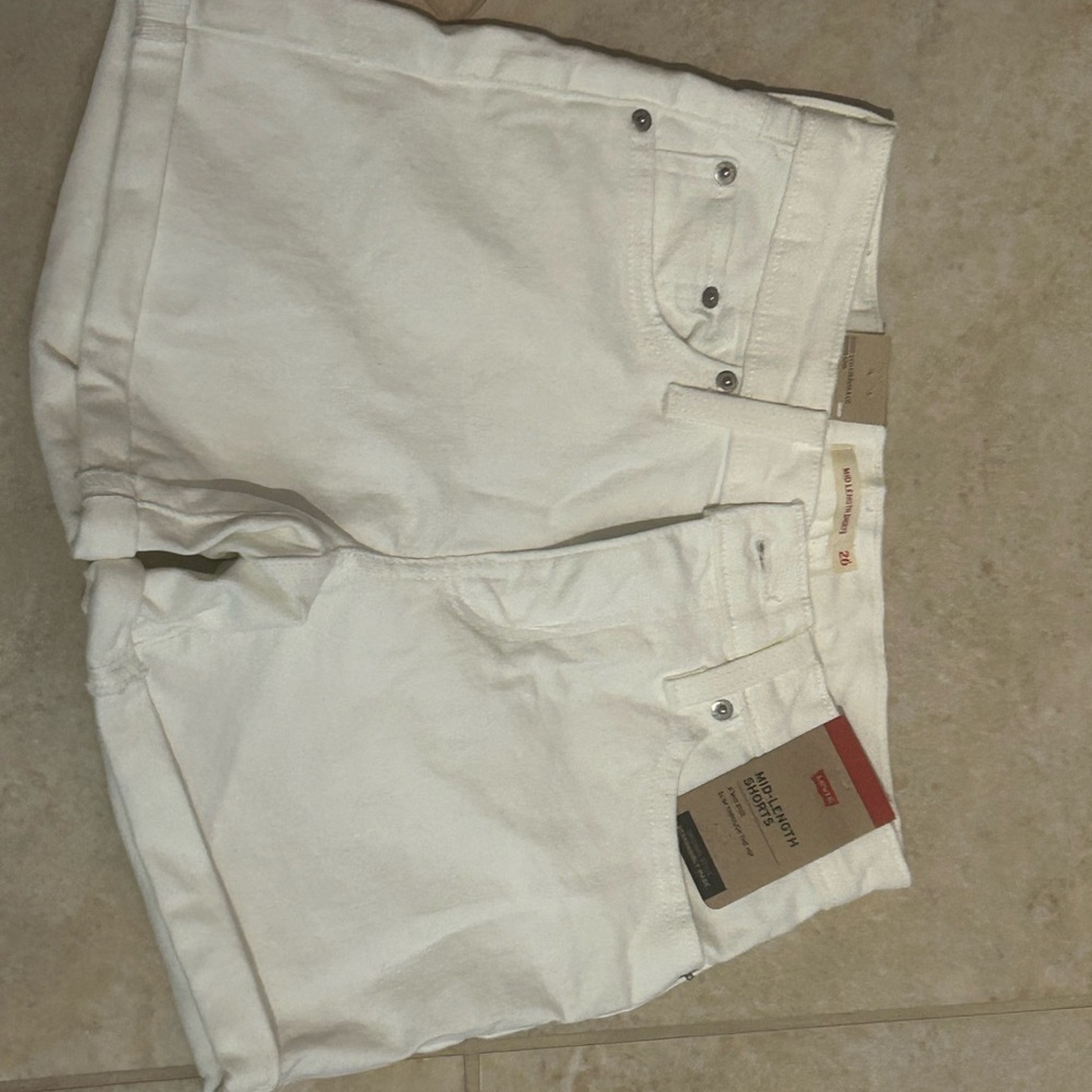 Levi's White Denim Shorts